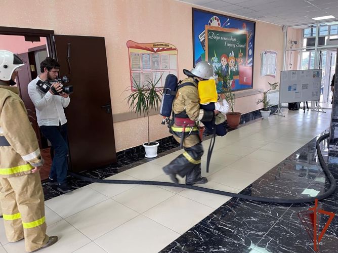 В НОШ 2 Росгвардии в Ингушетии состоялись совместные пожарно-тактические учения